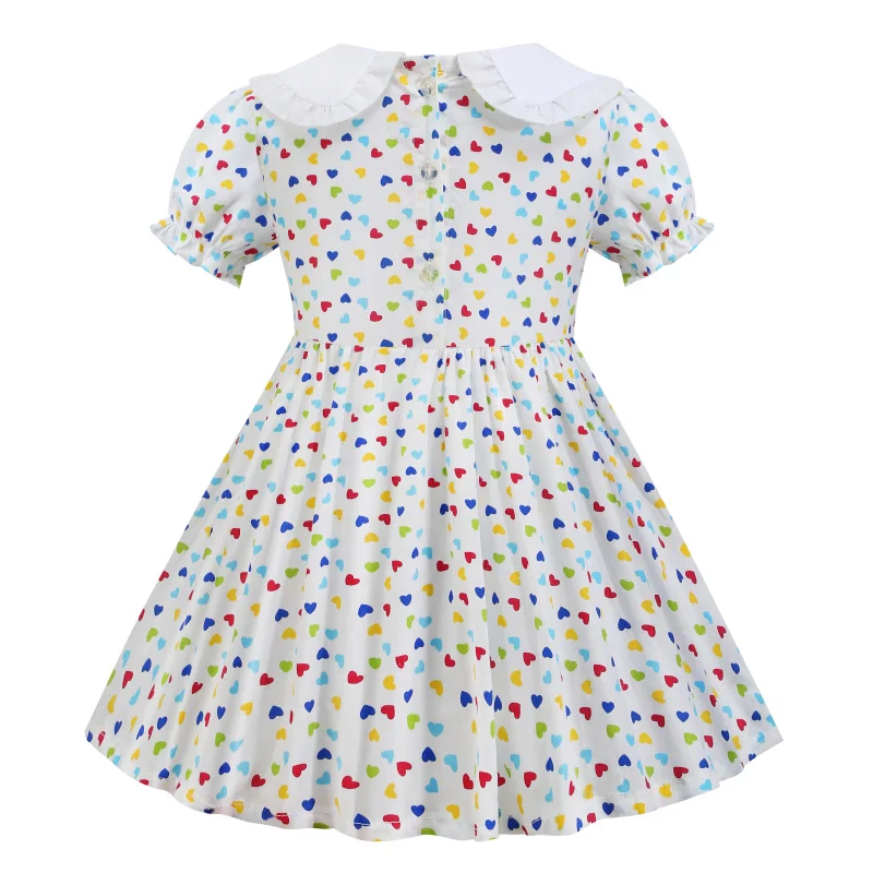

2021 Girl Dress Princess Party Short Sleeve Casual Wear Kids Clothing Children's Wear Summer 2-6 Years Fashion