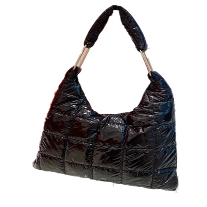 

Winter Warm Space Cotton Bags For Women 2021 Fashion Shoulder Down Feather Bag Elegant Waterproof Ladies Handbags Tote Sac New