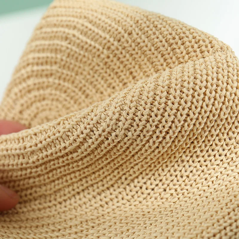 

[PTAH] Summer Women Sun Hat Straw Anti-UV Sun Protection Beach Caps Breathable Comfortable Foldable Windproof Belt Visors Female