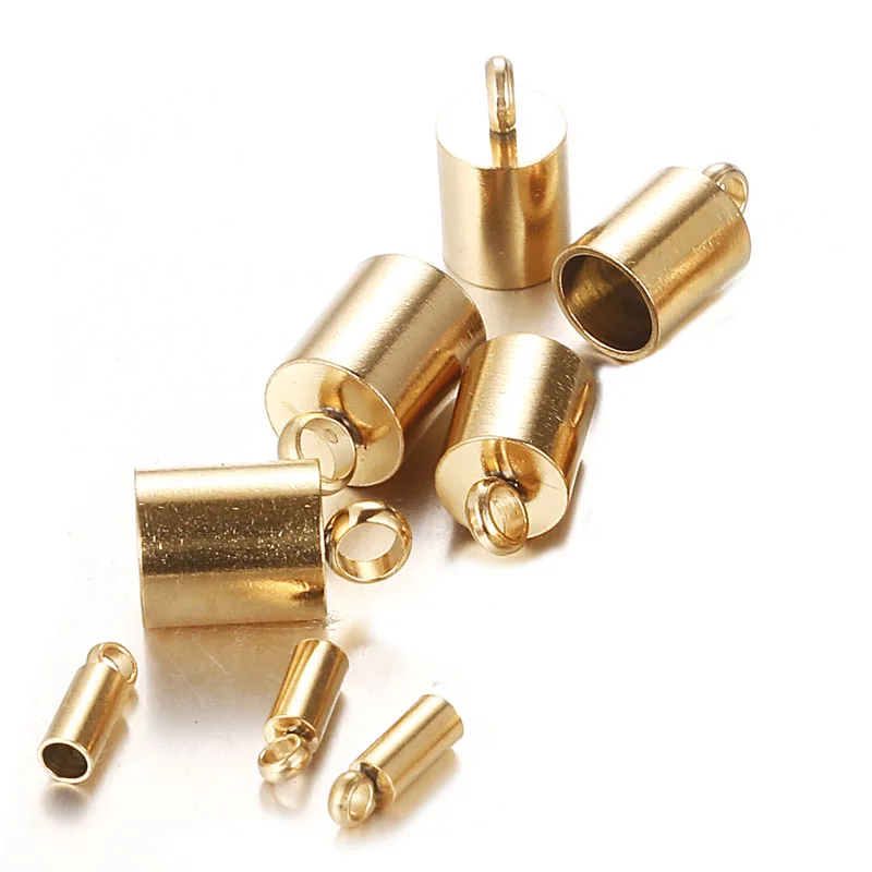 Концевые застежки для ювелирных изделий золотистые/серебристые 1 5/2/2 5/5/6 мм шнур