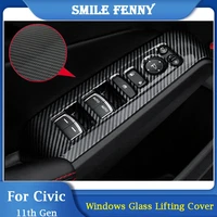 for honda civic 11th gen 2021 2022 accessories car door window button protection cover trim glass lifting switch panel sticker