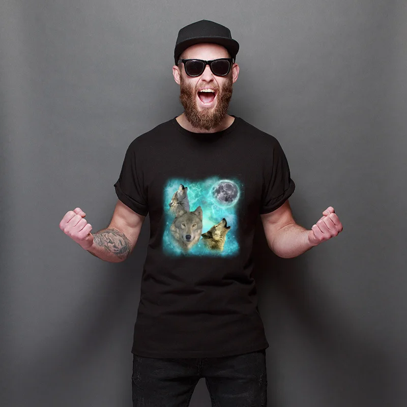 

Wolves Shiney Grim Moon Slim Fit Funky Tee Shirts Comfortable Hip hop Tee Shirt Unisex Graphic T Shirt Gifts