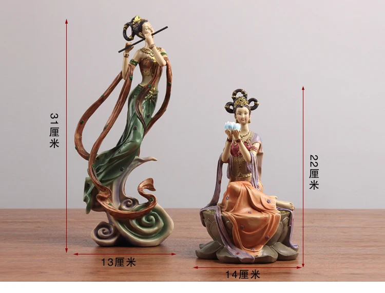New Chinese Style Zen Ornament Hallway TV Cabinet Home Soft Outfit Crafts Creative Furnishings Dunhuang Kweichow Moutai Goddess | Дом и сад