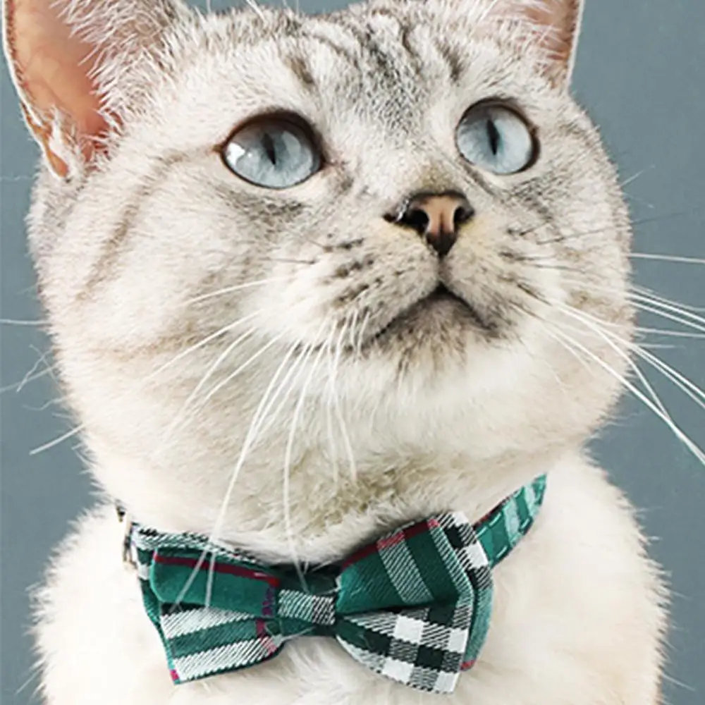 Ожерелье с цветными клетчатыми воротниками для кошек хлопковые полосатые