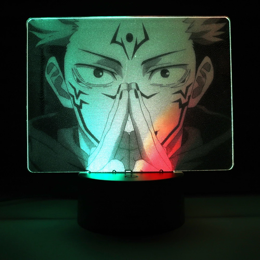 

Anime Jujutsu Kaisen Ryomen Sukuna Two Tone LED Night Light for Kid Bedroom Decor Birthday Gift Colorful Manga Two Tone 3D Lamp