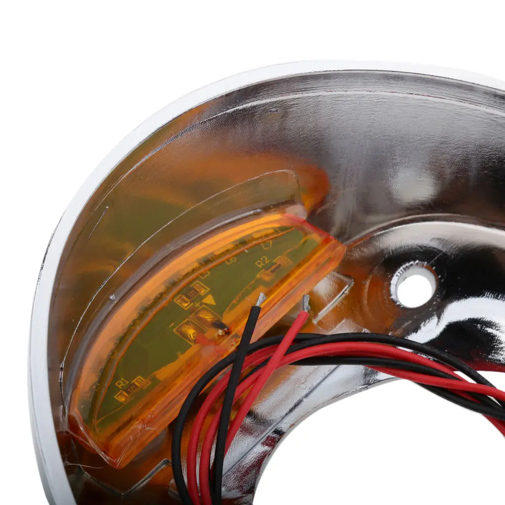 

Chrome Fairing Side Mirror LED Cover Shell for Harley 96-13