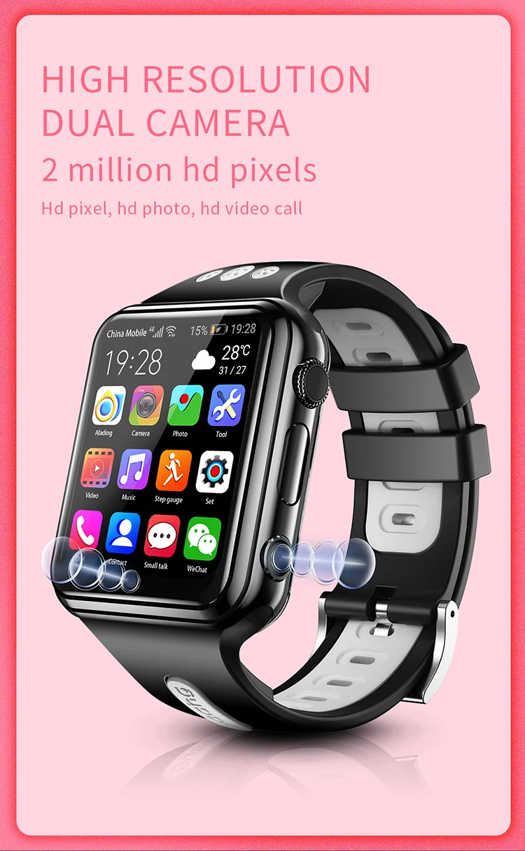 

W5 4G GPS Wifi location Student/Kids Smart Watch Phone Android System Clock App Install Smartwatch 4G SIM Card