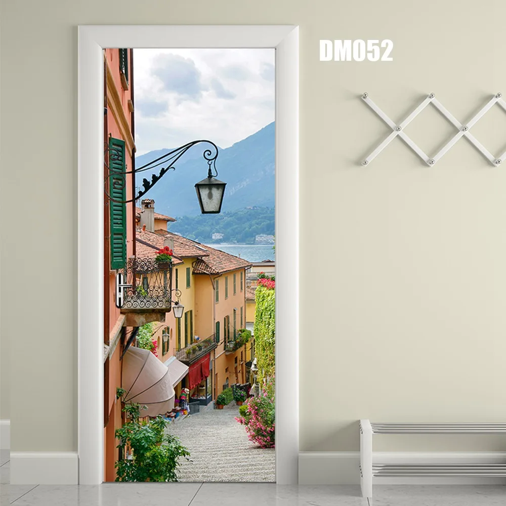 Дверной стикер Лондонский красный телефон стенд самоклеющиеся двери стикер водонепроницаемый ПВХ пленка экологически чистый винил Декор настенной росписи - Цвет: DM052