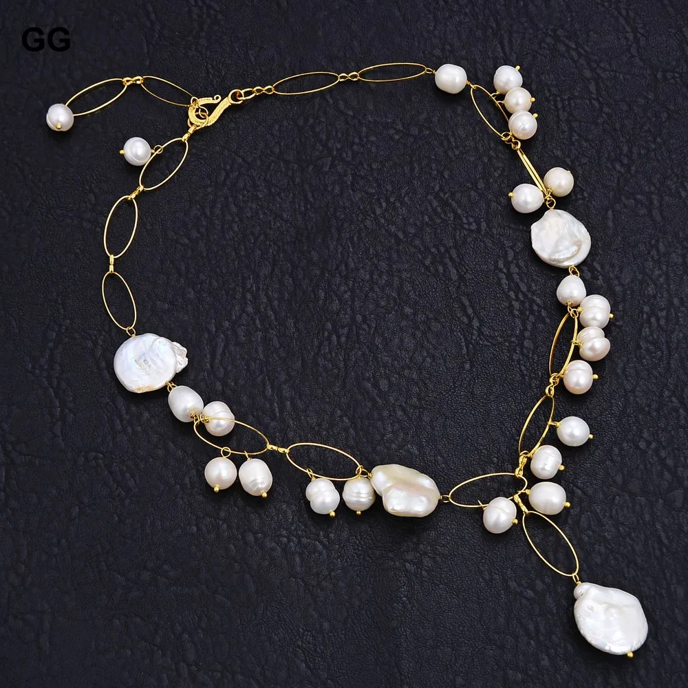 GG ювелирные изделия 21 &quotнатуральный белый жемчуг ожерелье кулон для женщин |