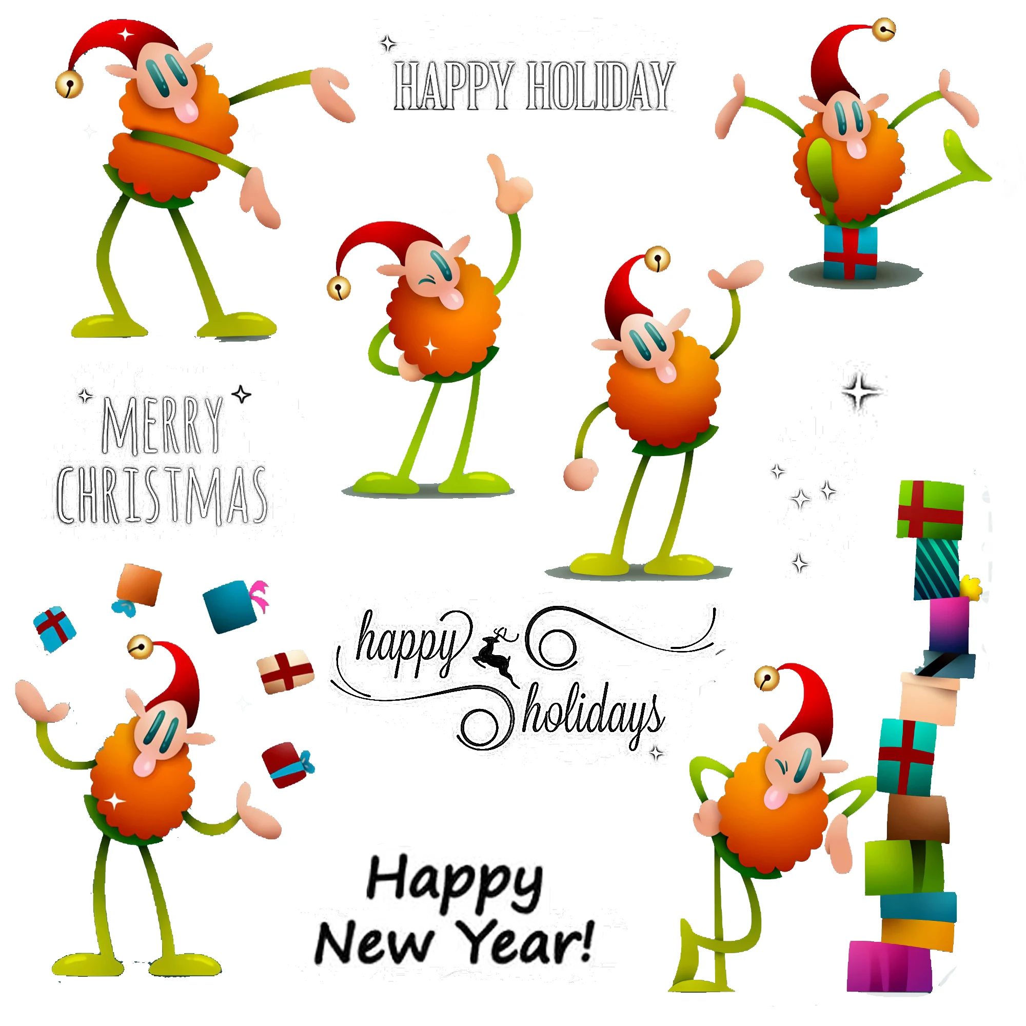 

Cute Christmas Elfs/Star Gifts Cutting Dies and Stamps For DIY Scrapbooking/Card Making/Album Decorative Crafts Cut Die