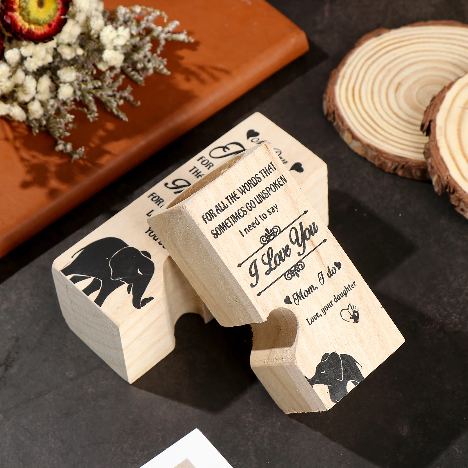 Из 2 предметов новые маме в форме сердца виде корабля деревянный подсвечник полки