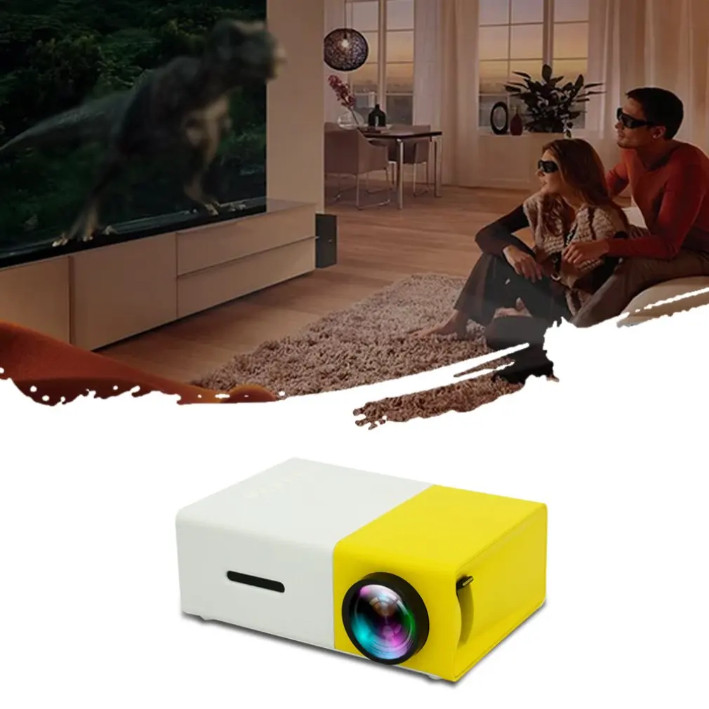 1 комплект портативный мини проектор 3D HD светодиодный домашний кинотеатр 1080P AV USB