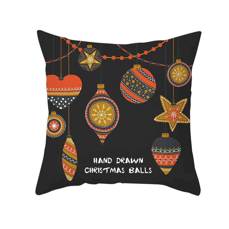 

Christmas pillowcase black gold series peach skin cushion cover office sofa cushion pillowcase household wholesale