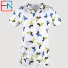 TC Прекрасный Принт scrubl униформа для женщин дышащая с v-образным вырезом униформа для медсестер скраб-топ