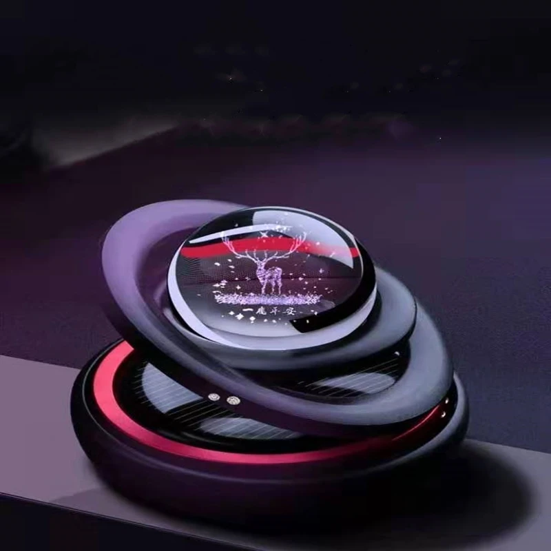 

SolarInterstellar double ring rotating suspended aromatherapy solar car decoration creative decorationInternal accessories