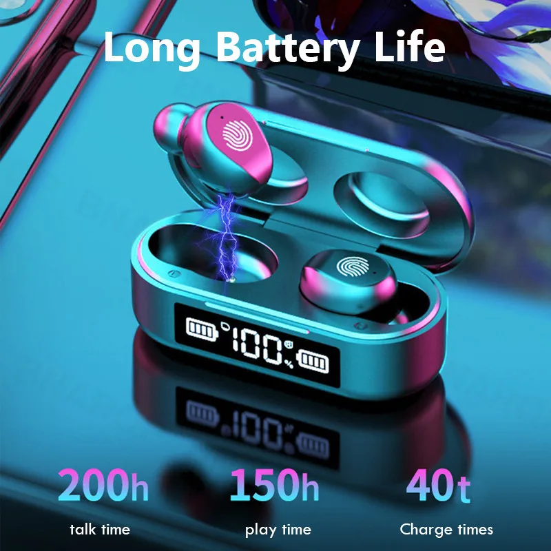 

Mini Bluetooth Earphones With Mirecrophone Noise-Reduction Wireless Headphones 9D HIFI Stereo Earbuds Life Waterproof Headsets