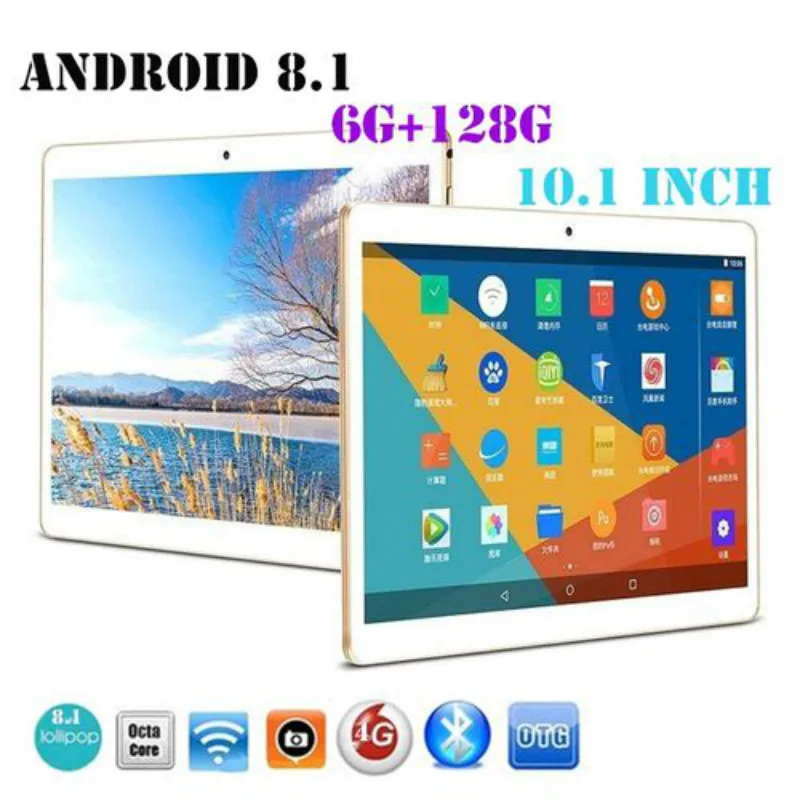 

Планшет с 10-дюймовым IPS экраном, 6 ГБ + 2020 ГБ, Android 128, 2 Sim-карты, Bluetooth, 4G