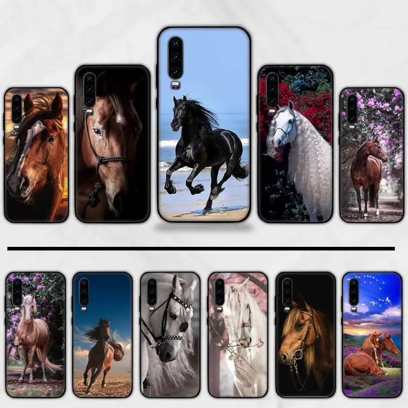 

Handsome Horse Animal Phone Case For Huawei honor Mate P 9 10 20 30 40 Pro 10i 7 8 a x Lite nova 5t cover funda shell