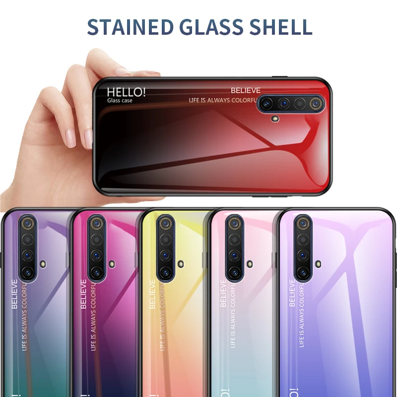 Модный витражный чехол для телефона OPPO Realme X50 X2 Pro C11 C3 C2 6 5 3 X XT с защитой от