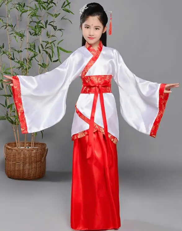 Hanfu древний китайский традиционный костюм для девочек сценическое платье танцев