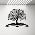 Книжные наклейки на стену для спальни, художественная роспись, книжка с деревом, Виниловая наклейка на стену, декор для библиотеки, школы, класса, виниловая стеклянная наклейка s C274