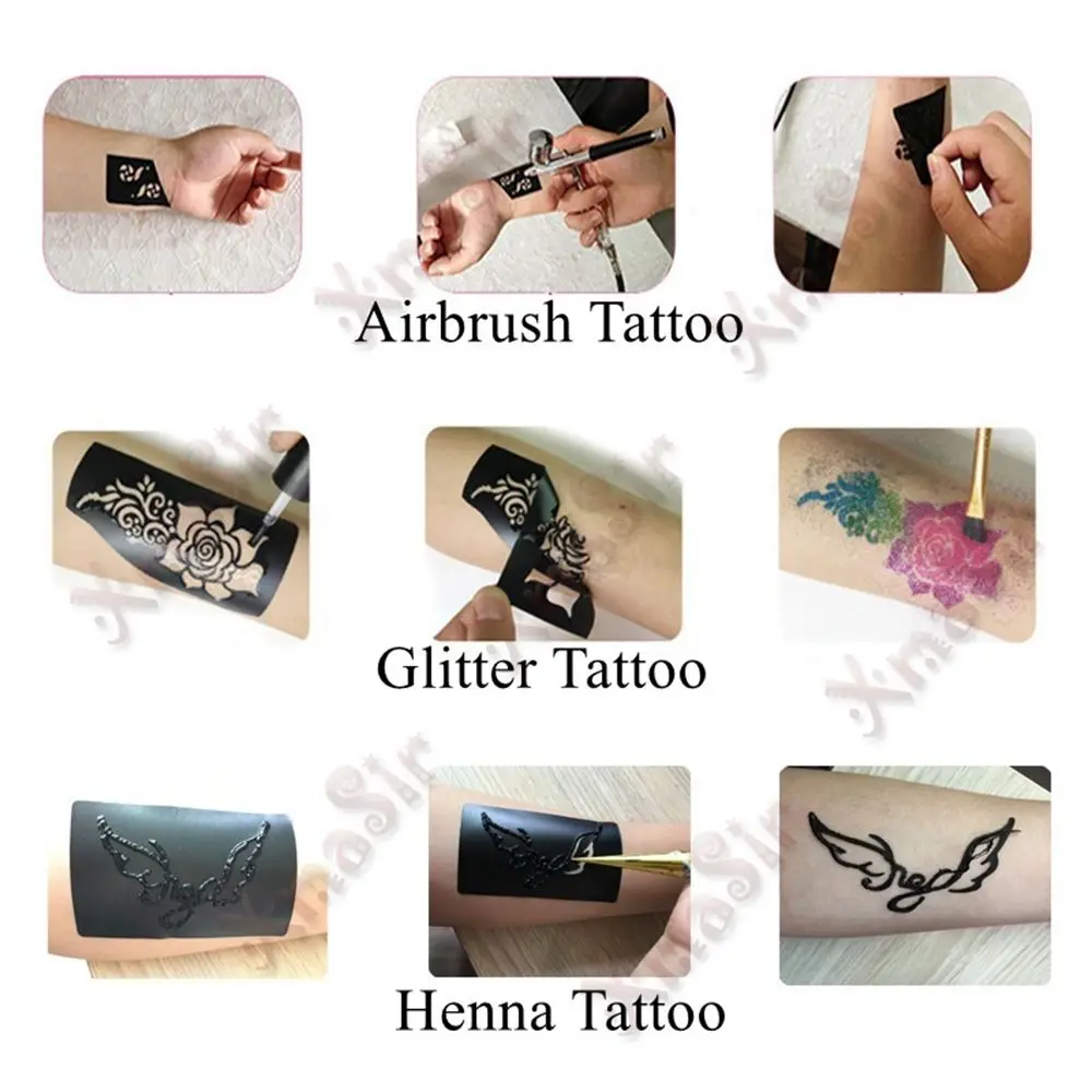 Новинка трафареты Mehndi в индийском стиле для красивого макияжа хной стикеры