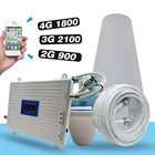 Ретранслятор мобильного сигнала, 3G, 3G, 4G, GSM 900, DCS, LTE 1800, UMTS, WCDMA 2100, трехдиапазонный усилитель, 900, 1800, 2100