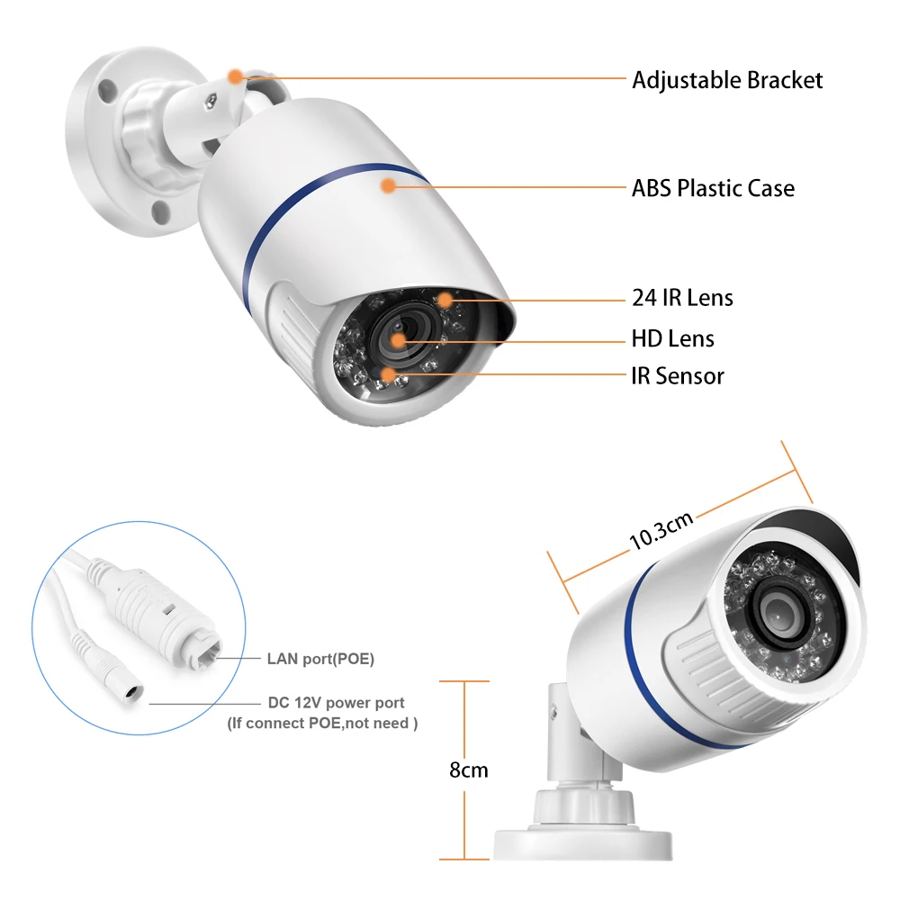 Ip-камера Gadinan Hi3516EV300+ SONY IMX335 Senor 5MP аудио камера Запись обнаружения движения Водонепроницаемая наружная камера видеонаблюдения