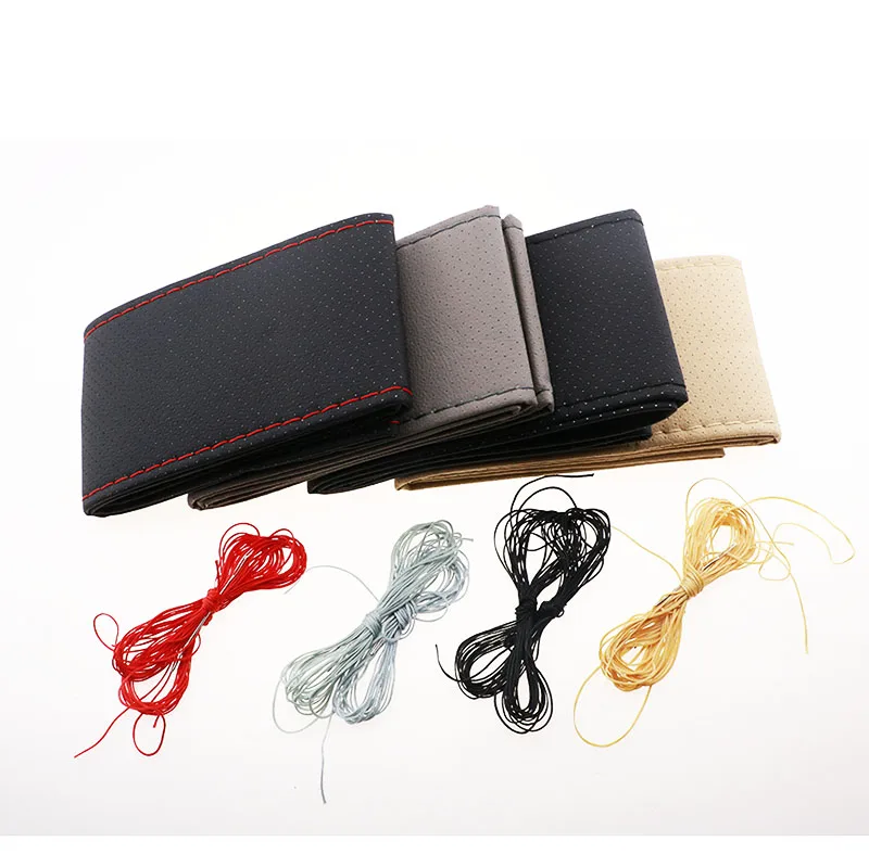 DIY Мягкий Нескользящий ручной швейный чехол рулевого колеса автомобиля для Land Rover