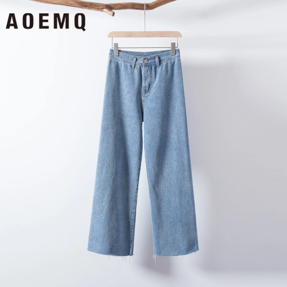 AOEMQ брюки Широкие дышащие свободные мягкого размера плюс хип хоп шаровары пояс