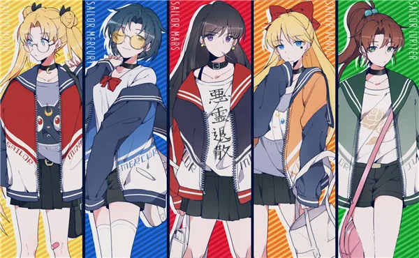 Аниме Sailor Moon Minako Aino Hino Rei Jupiter Kino Makoto Mizuno Ami Tsukino Usagi карнавальный костюм бейсбольная