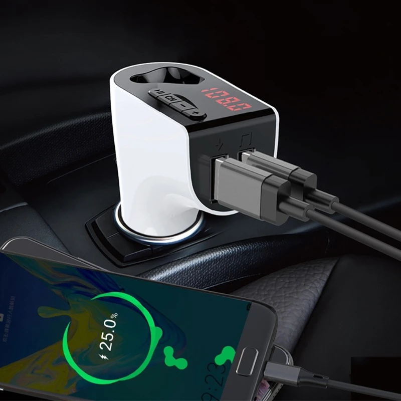 

Автомобильный умный музыкальный проигрыватель KX4A с наушниками, звонки в режиме громкой связи, стабильная передача, USB-зарядка, портативное ...