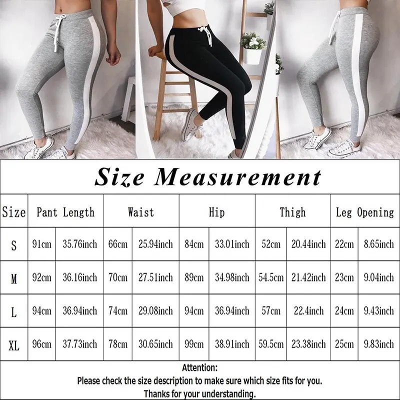 

New 2020 Autumn Women Sexy Side Striped Trousers High Waist Lace Up Sport Wear Gym Running Jogging Leggings Fitness Long Pants