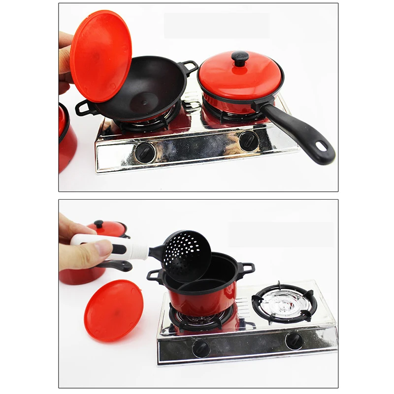 Kid Kitchen Toys 17Pcs/Set Simulated Mini Kitchen Cookware Pot Pan Set Tableware Pretend Play Safe Cute Children Girl Toy Gift