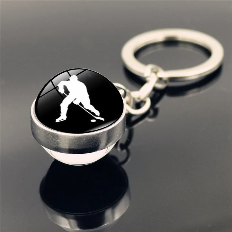 Брелок для ключей хоккея с шайбой модный двухсторонний брелок кулоном в виде
