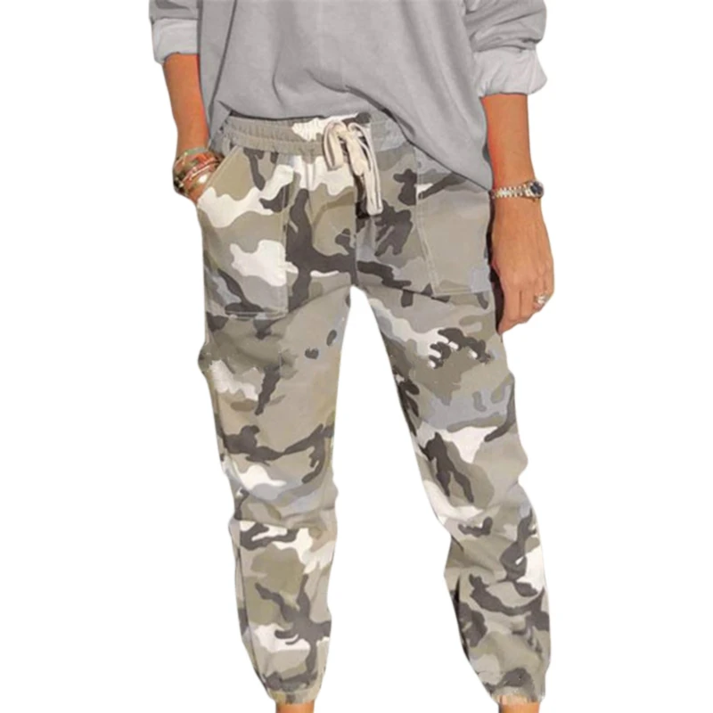 

Camouflage Streetwear Cargo Pants Women Casual Joggers Black High Waist Loose Female Trousers Korean Style Ladies Pants
