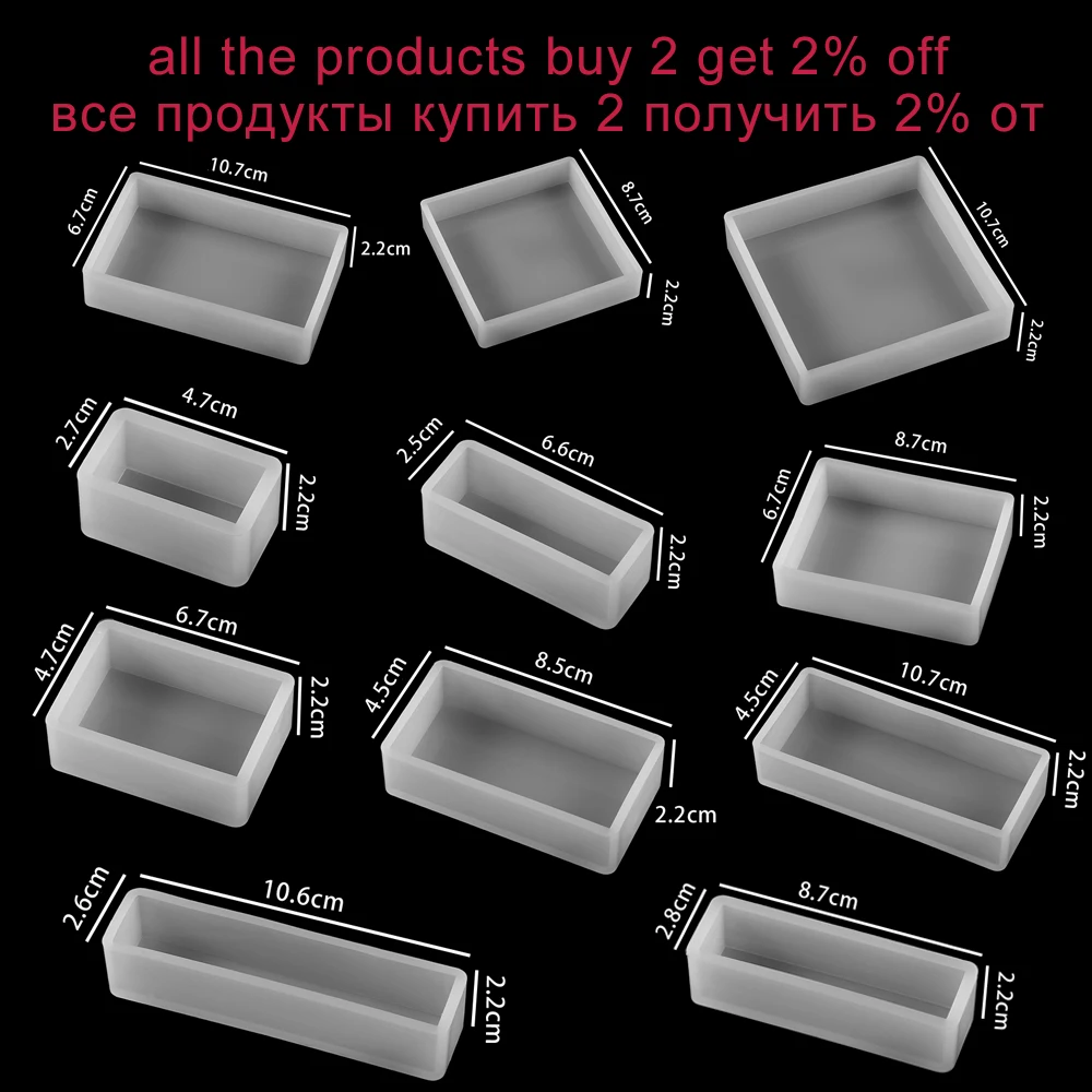 1Pcs Silicone Mold for DIY Coaster Pendant Jewelry Making Accessories - Square Rectangle Shape - Ideal for Dried Flowers or UV Epoxy Resin Plant Mould image 2