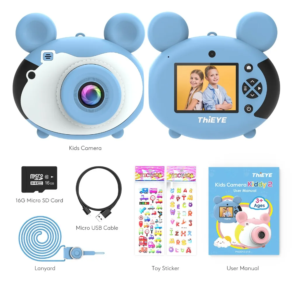ThiEYE Kiddy 2 детская мини-камера детские развивающие игрушки для детей подарки подарок на день рождения цифровая камера 1080P проекция