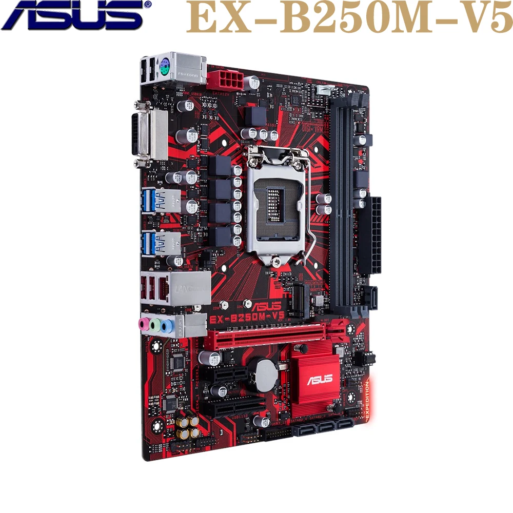 

ASUS EX-B250M V5 LGA-1151 For Intel 6th/7th CPU DVI VGA USB3.1 DDR4 PCIE-M.2 LGA1151 B250 Micro-ATX Desktop PC Motherboard Used