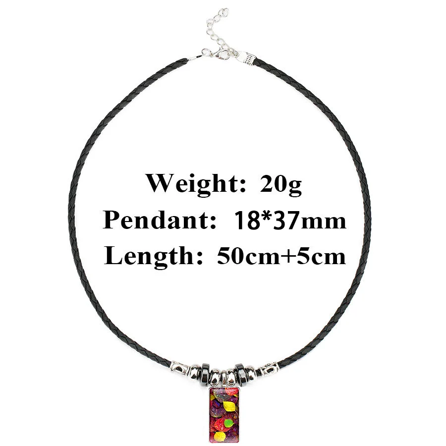 For Girls Handmade Gift Adorable Animal Fashion Glass Cabochon Black Hematite Necklace With Women Statement Pendant Rectangle | Украшения и