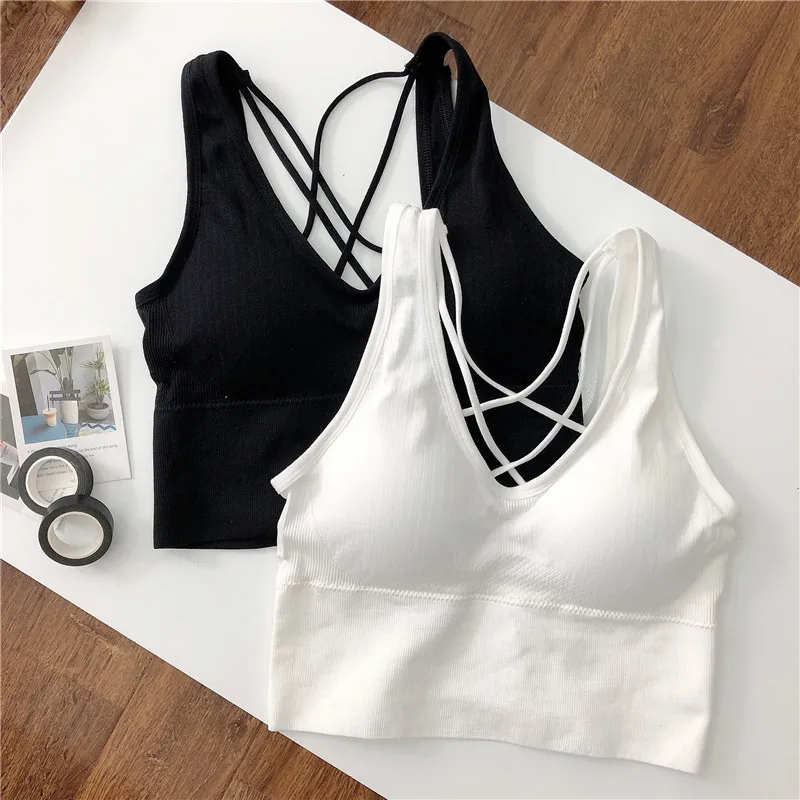 

Sports Underwear Cross Bra Shockproof Gathered Shape Sports Yoga Fitness Thin Shoulder Bra