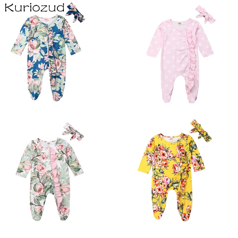 Детский комбинезон в горошек с длинным рукавом|Ромперы| |