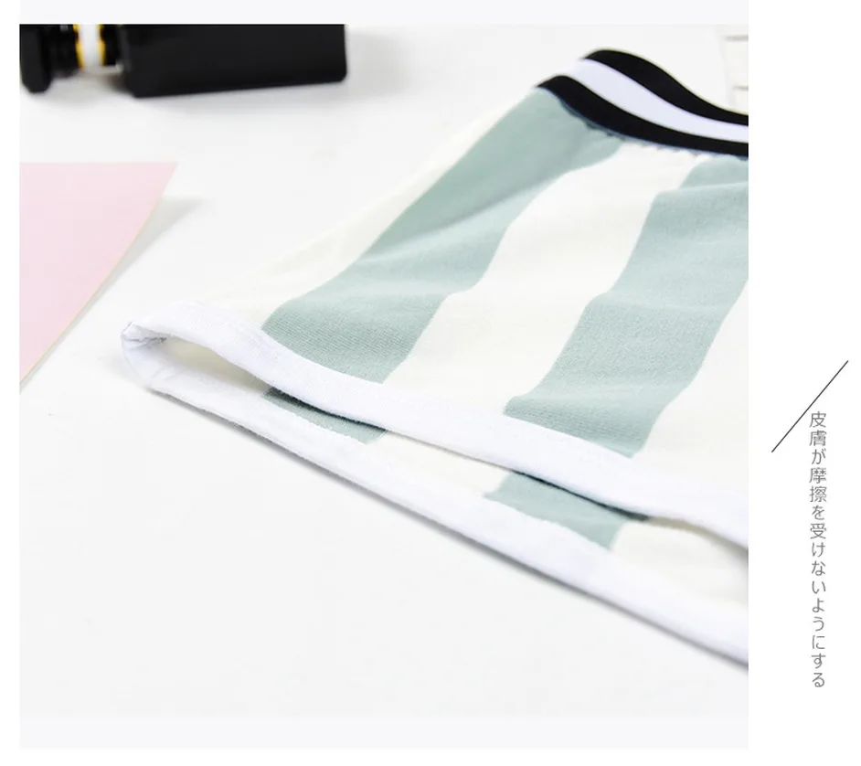 Мужские хлопковые трусы-боксеры в полоску черные дышащие трусы-шорты виде