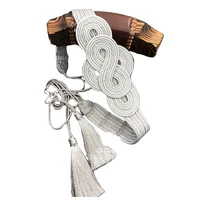 1 piece handmade lace hand woven ribbon golden belt military uniforms dresses dance clothes decorative buckles belt011
