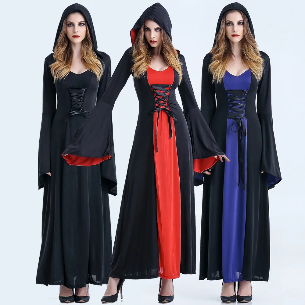 

Gothic Robe Adult Halloween Clothing and Dress Hooded Coat