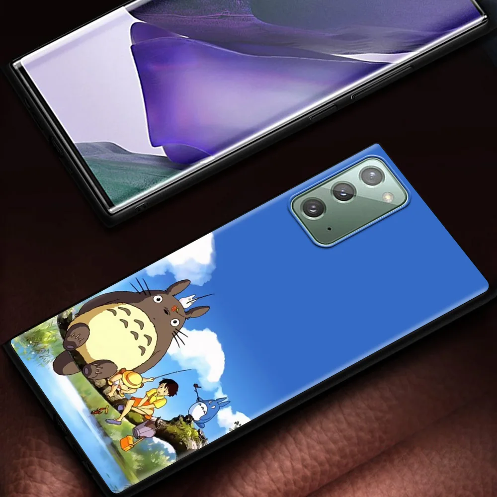 Silicone Case For Samsung Galaxy Note 20 Ultra 10 Lite S21 Plus S20 FE S10 A51 A50 Black Soft Phone Cover Studio Ghibli Totoro