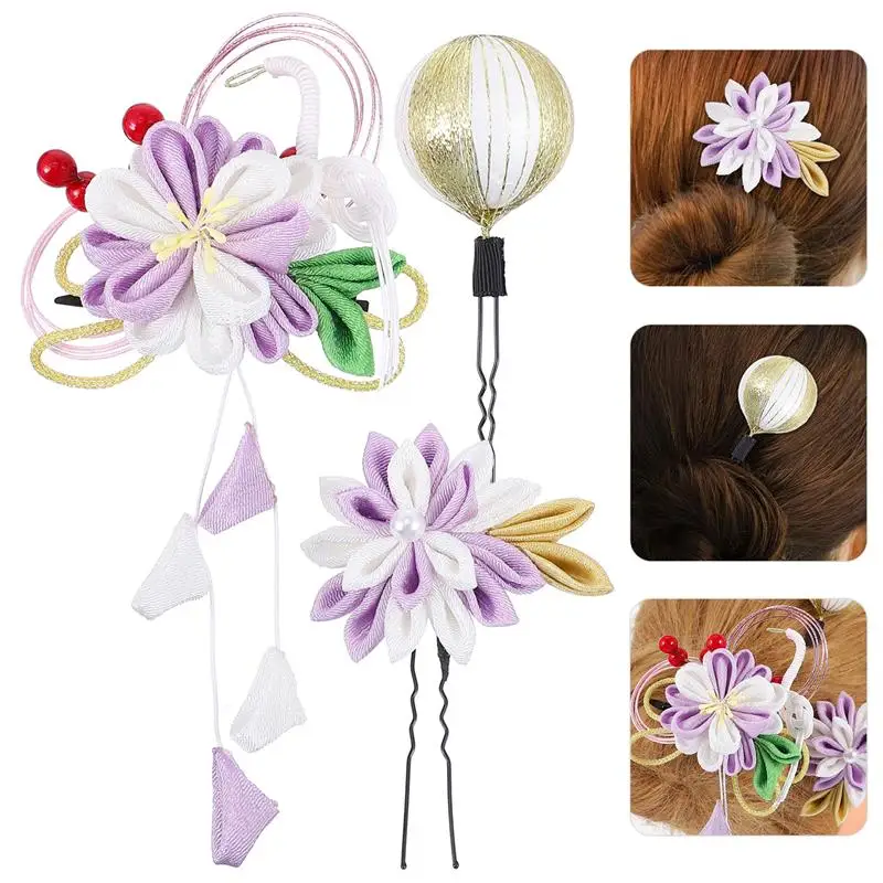 

3pcs Traditional Hairpins Creative Fashion Hair Clips Costume Accessories