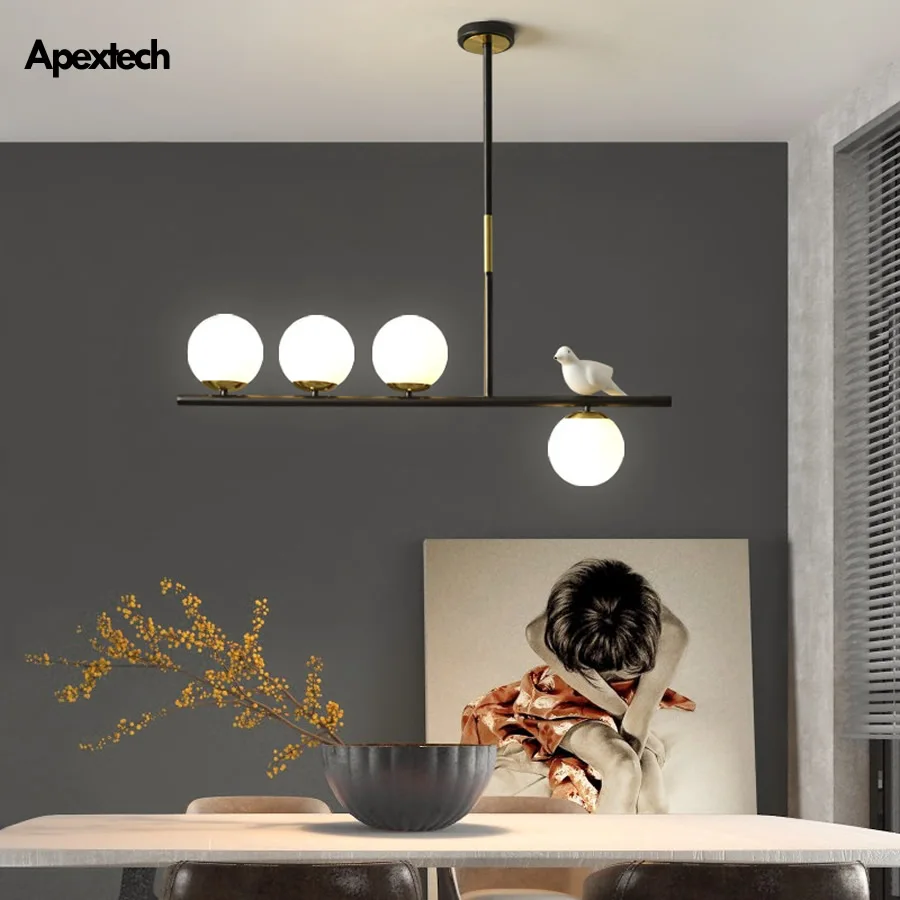 Креативные горизонтальные подвесные светильники со стеклянными шариками и