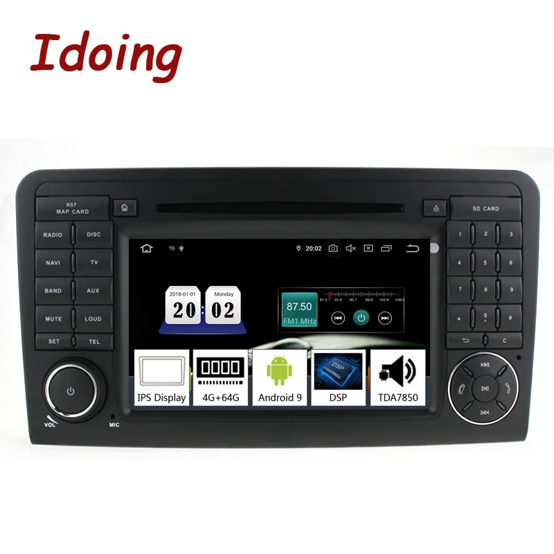 Автомагнитола Idoing 2DIN на Android 9 0 мультимедийный проигрыватель для Mercedes Benz W164/X164 PX5 4