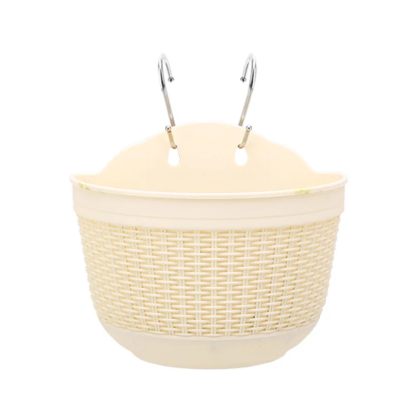 Пластиковый настенный полукруглый цветочный горшок Плетеный RT88|Цветочные